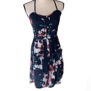 Kilig Midi Cotton Sun Dress Floral Cross Straps with Pockets